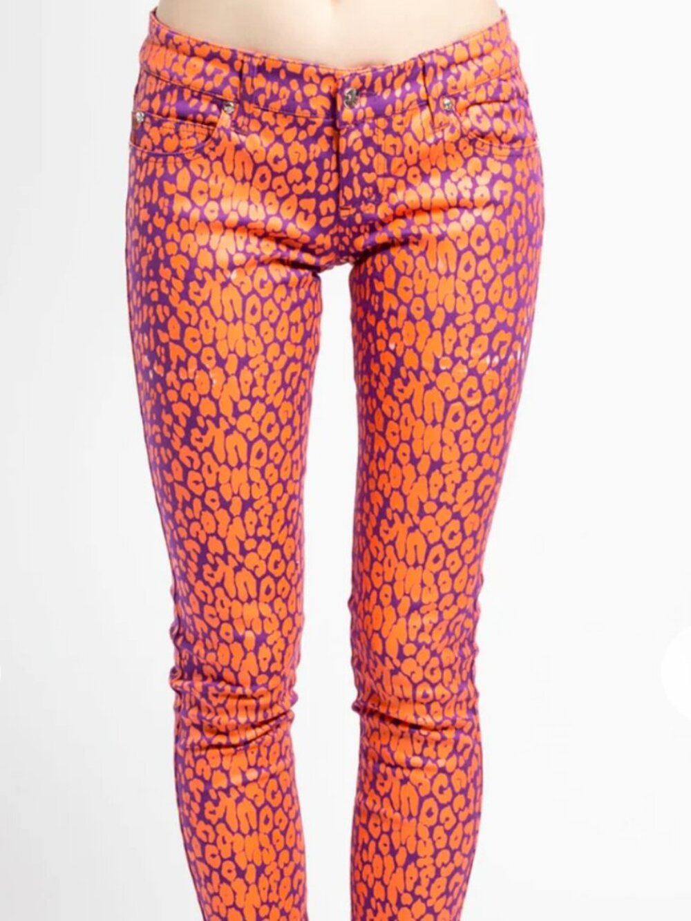 NWT TRIPP NYC Neon Leopard Print Skinny Jeans Style IS9767P Purple Orange - Picture 16 of 16